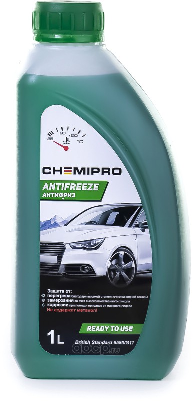 Антифриз зеленый  Chemipro G11 готовый 1л